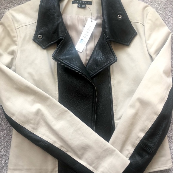 Theory Mixed Leather Jacket XS - Picture 4 of 6